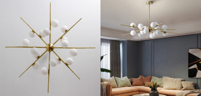 Люстра Cherry Bomb 16 balls Gold ImperiumLoft