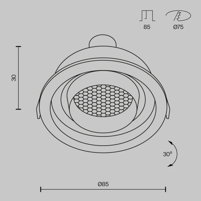 Встраиваемый светильник Maytoni Technical Downlight Atom DL113-GU10-01-RD-B