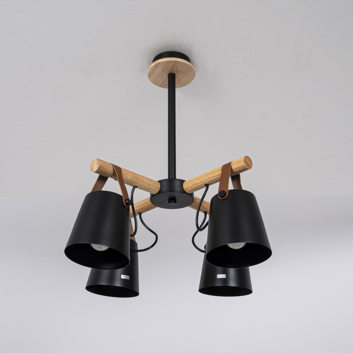 Люстра потолочная на штанге NATURA C4 black ImperiumLoft