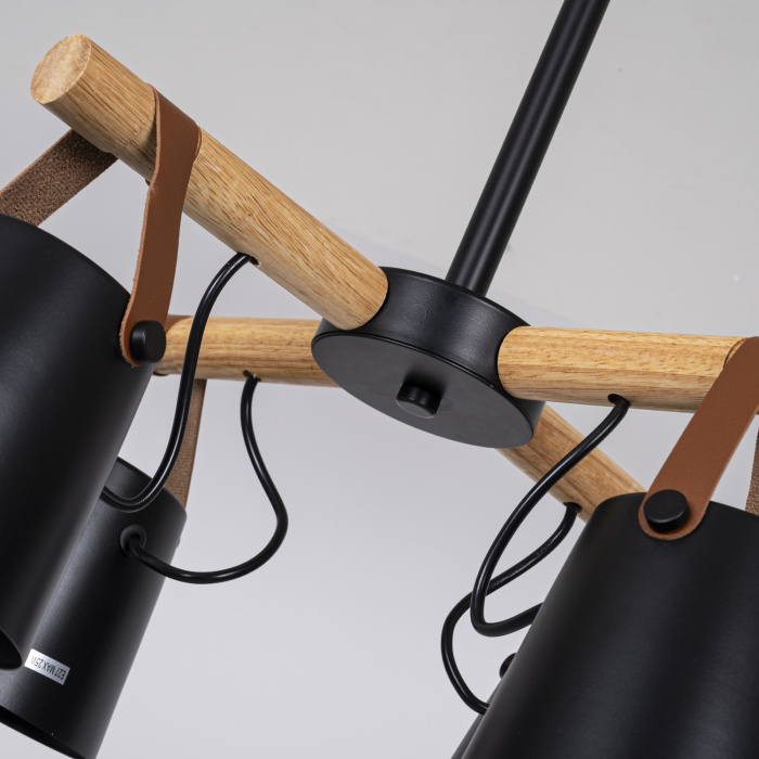 Люстра потолочная на штанге NATURA C4 black ImperiumLoft