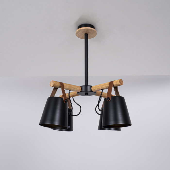 Люстра потолочная на штанге NATURA C4 black ImperiumLoft