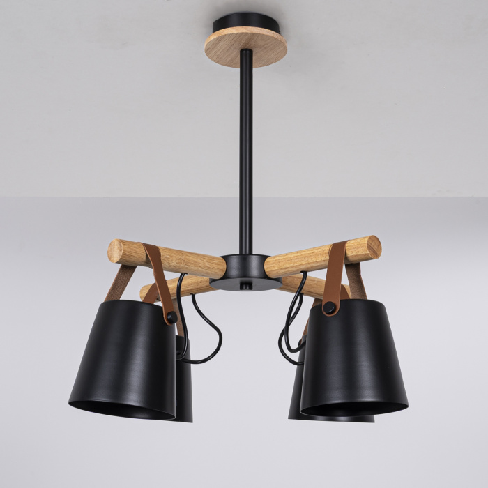 Люстра потолочная на штанге NATURA C4 black ImperiumLoft