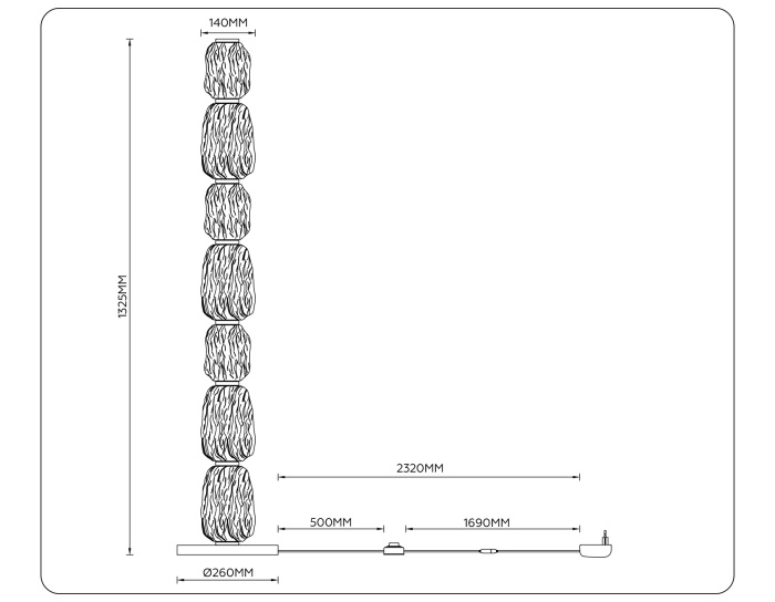 Торшер HIGH LIGHT AMBRELLA LIGHT LH30112
