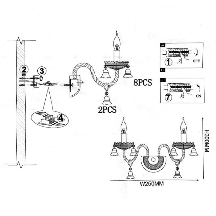 Настенный светильник RAINBOW 6 WALL L2 ImperiumLoft