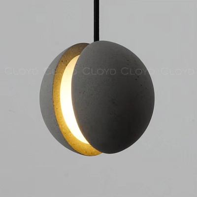 Подвесной светильник Cloyd SAURON P1 / Ø14 см - черный - сер. бетон (арт.11073)