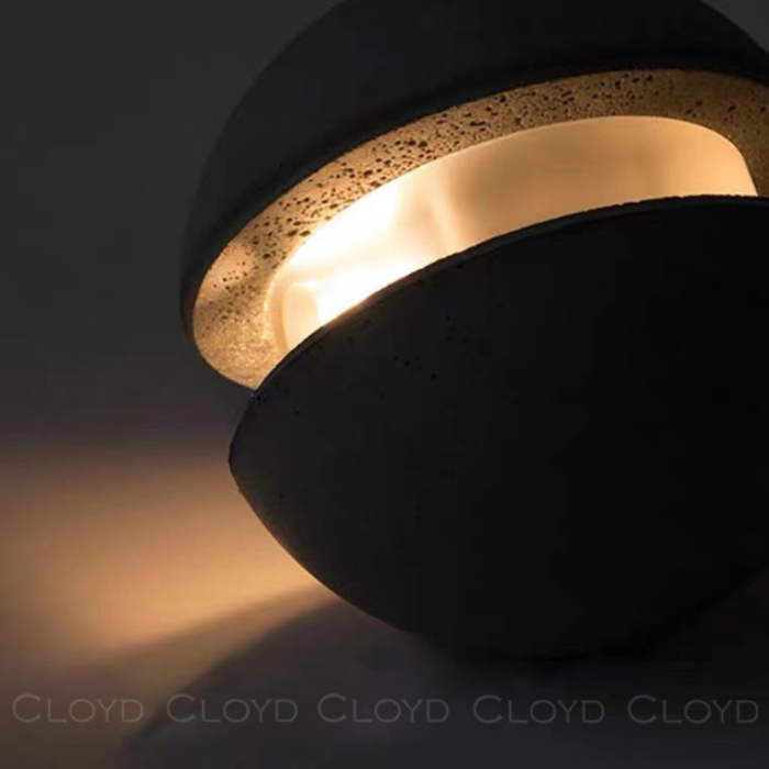 Подвесной светильник Cloyd SAURON P1 / Ø14 см - черный - сер. бетон (арт.11073)