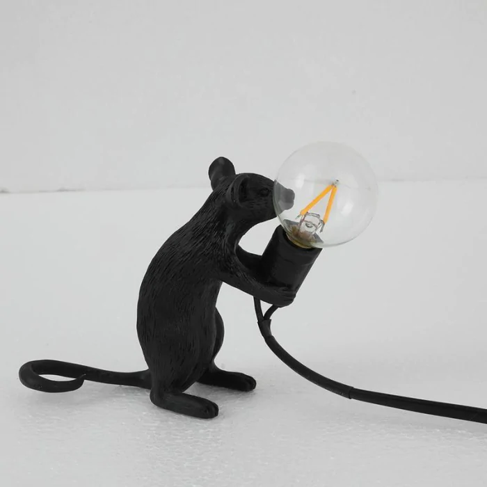 Настольная лампа Mouse Sitting Черный ImperiumLoft