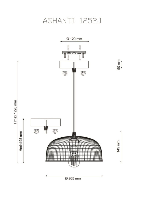 Светильник подвесной Lucia Tucci ASHANTI 1252.1