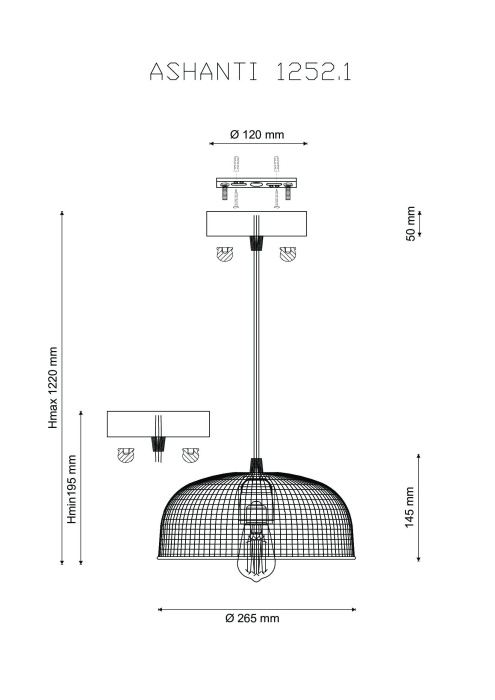 Светильник подвесной Lucia Tucci ASHANTI 1252.1
