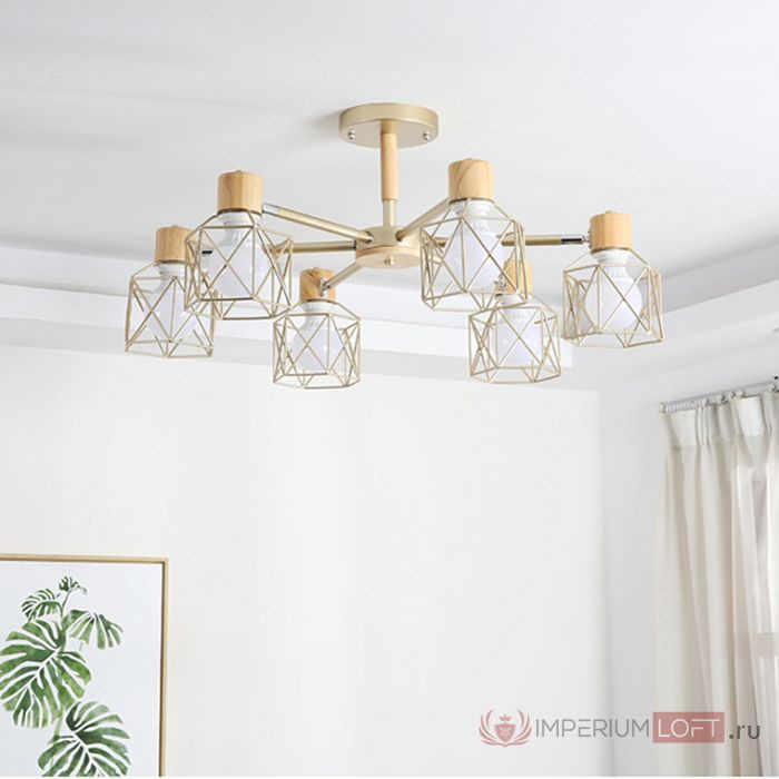 Потолочная люстра CORF B3 Green 6 lamps ImperiumLoft