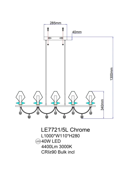 Подвесная люстра Leon Therese LE7721/5L Chrome