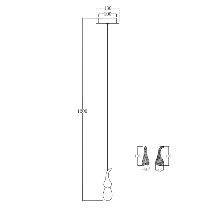 Подвесной светильник Delight Collection Seed OMG07287-1 C2 gold