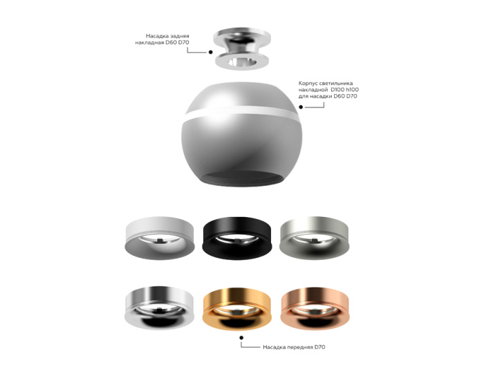 Корпус светильника накладной для насадок D60/70mm с LED подсветкой Ambrella light C1103