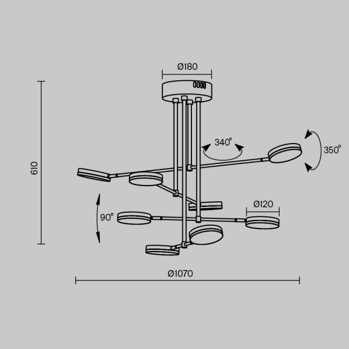 Люстра на штанге Maytoni Fad MOD070PL-L48B3K