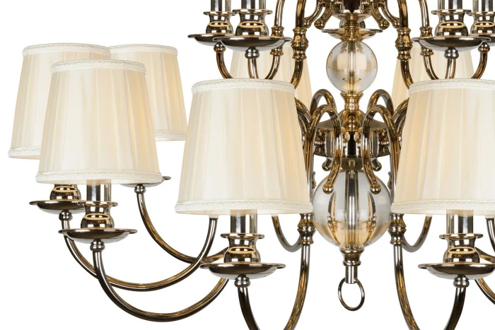 Подвесная люстра iLamp Armonia P2510-10+5 Никель+беж