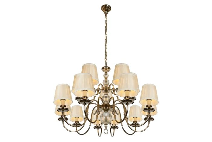 Подвесная люстра iLamp Armonia P2510-10+5 Никель+беж