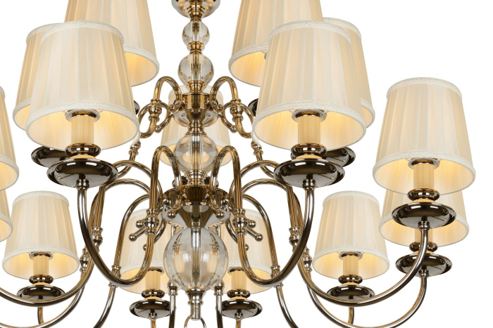 Подвесная люстра iLamp Armonia P2510-10+5 Никель+беж