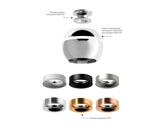 Насадка задняя накладная для корпуса светильника с диаметром отверстия D70mm Ambrella light N7927