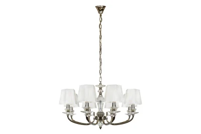 Подвесная люстра iLamp Holywood P9399-8 Никель+белый