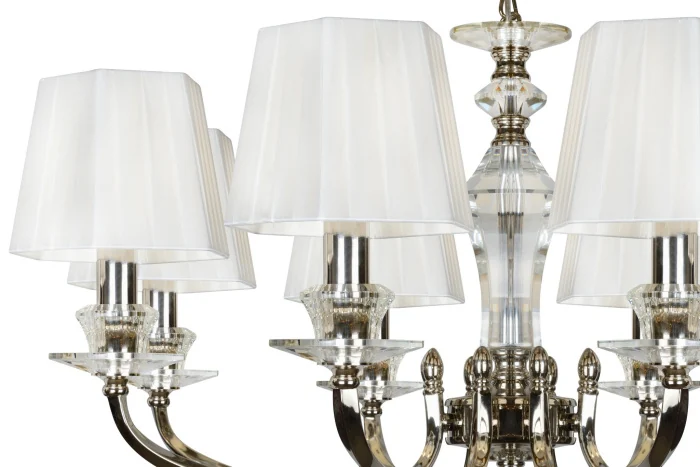 Подвесная люстра iLamp Holywood P9399-8 Никель+белый