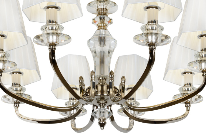 Подвесная люстра iLamp Holywood P9399-8 Никель+белый