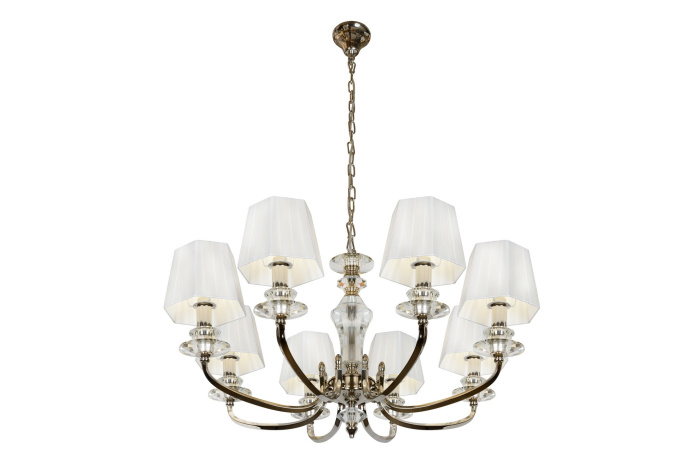 Подвесная люстра iLamp Holywood P9399-8 Никель+белый