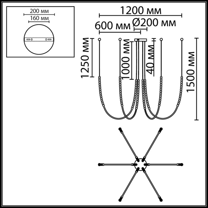 Люстра подвесная ODEON LIGHT HIGHTECH 7149/70L