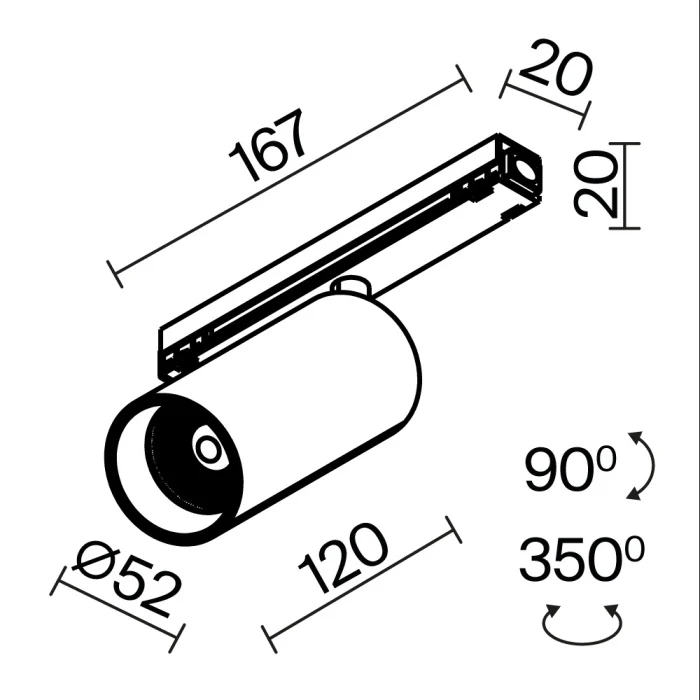 Трековый светильник Maytoni Focus led O-TR02-1-S-15WB3K