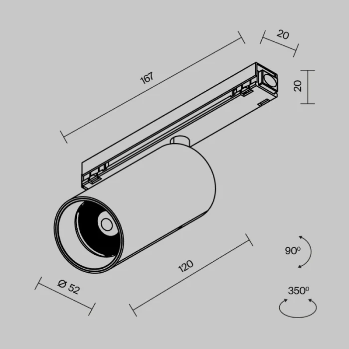 Трековый светильник FOCUS LED MAYTONI O-TR02-1-S-15WB3K