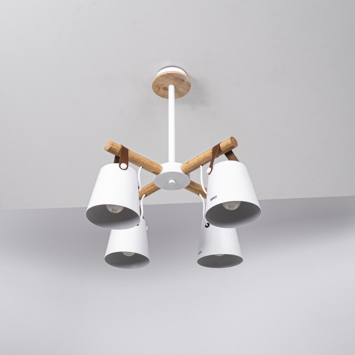 Люстра потолочная на штанге NATURA C4 white ImperiumLoft