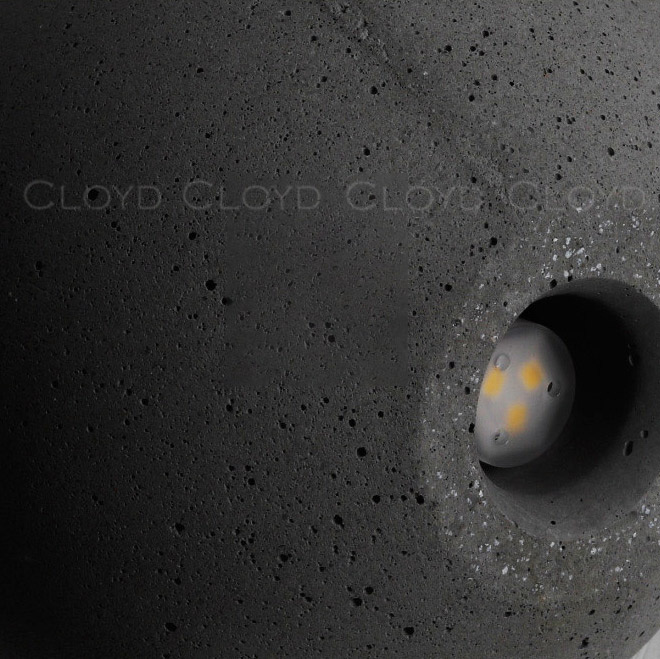 Подвесной светильник Cloyd SAURON P1 / Ø10 см - черный - сер. бетон (арт.11074)