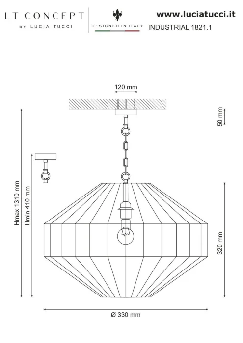 Светильник подвесной Lucia Tucci INDUSTRIAL 1821.1