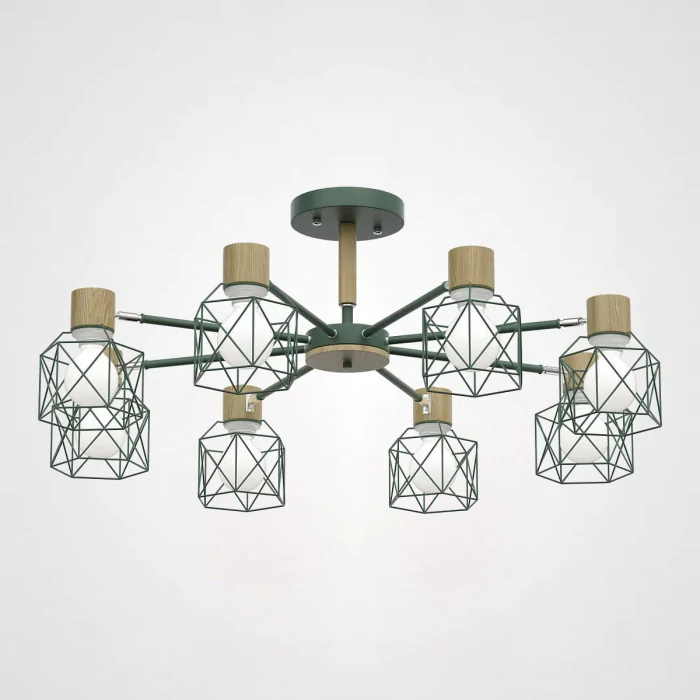 Потолочная люстра CORF B3 Green 8 lamps ImperiumLoft
