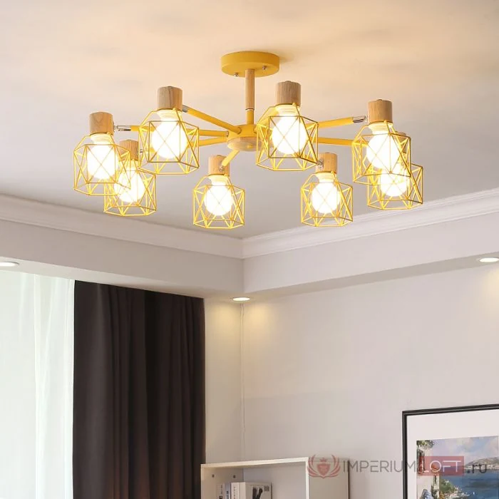 Люстра на штанге CORF B3 Green 8 lamps ImperiumLoft 189485-26
