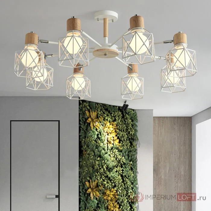 Люстра на штанге CORF B3 Green 8 lamps ImperiumLoft 189485-26