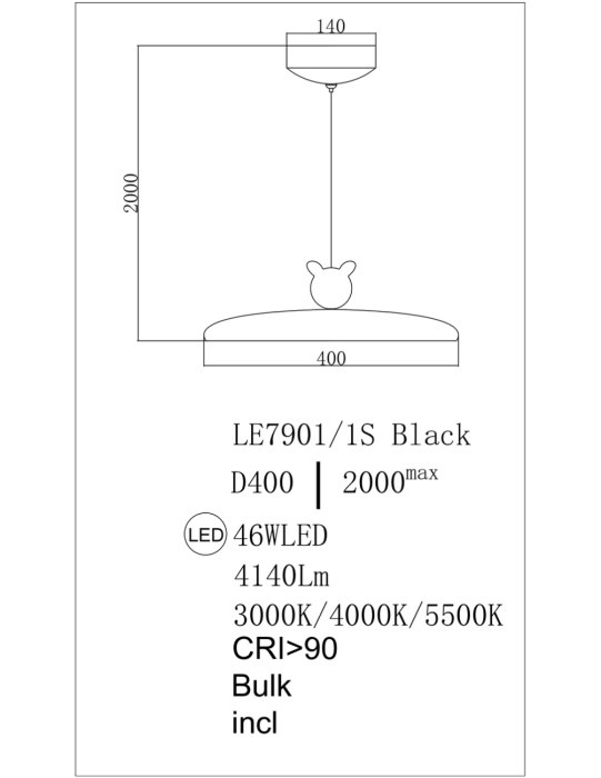 Подвесной светильник Leon Pamela LE7901/1S Black