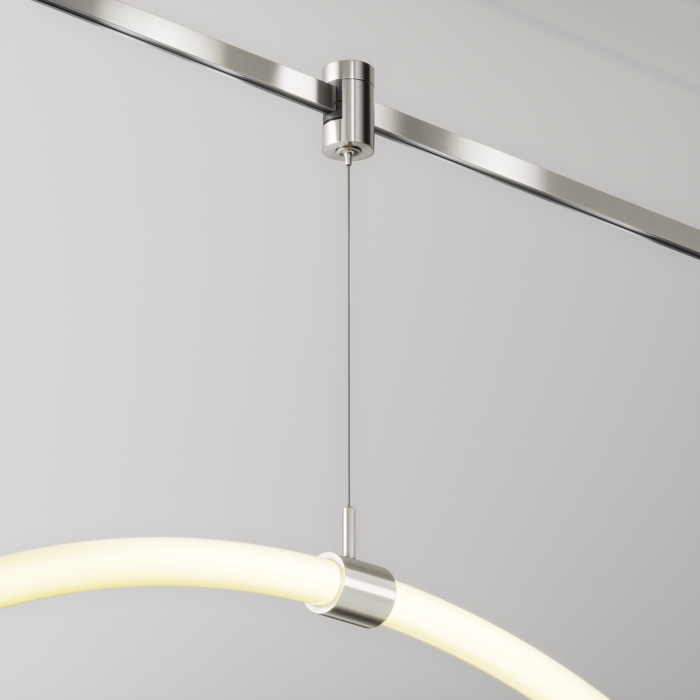 Коннектор с тросовым подвесом Тау / Tau в шинопровод Flarity платина Maytoni Tau TRA154SW-1PT