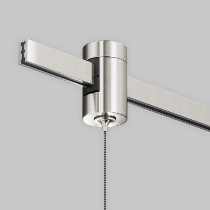 Коннектор с тросовым подвесом Тау / Tau в шинопровод Flarity платина Maytoni Tau TRA154SW-1PT