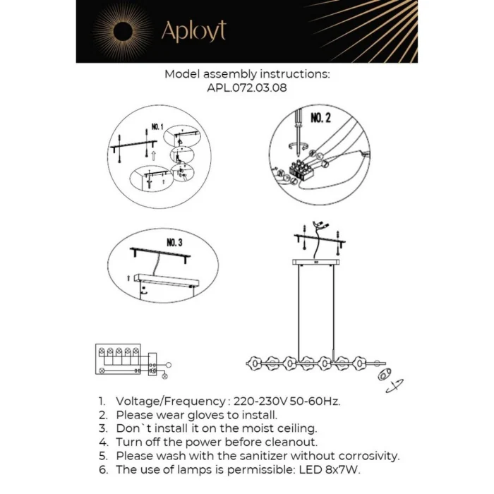 Люстра подвесная Aployt Klarissa APL.072.03.08