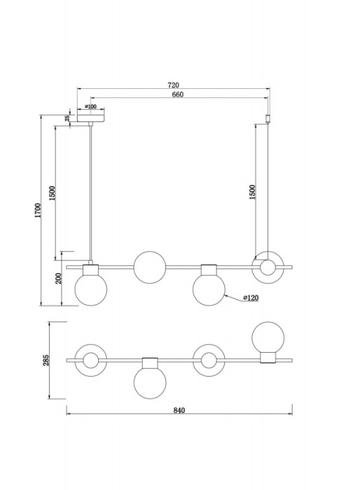 Подвесной светильник Freya Gatsby FR5232PL-04B