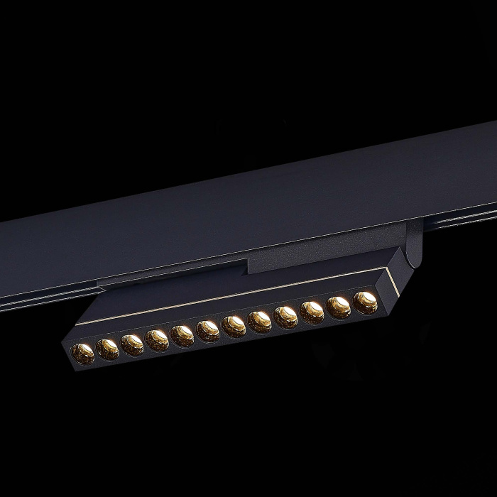 Магнитный трековый светильник Черный LED 1*12W 3000K 450Lm Ra>90 36° IP20 L220xW22xH117 ST805.436.12