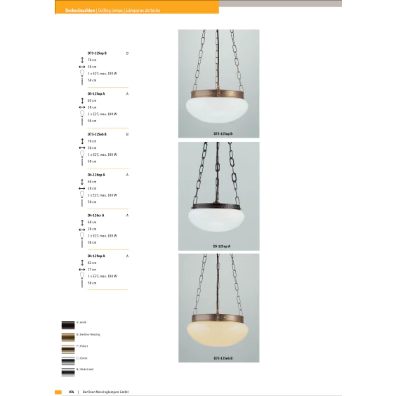 Подвесной светильник Berliner Messinglampen D4-129opA