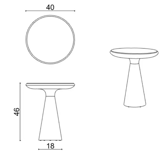 Приставной столик Delight Collection Drum Drum Side Table Small