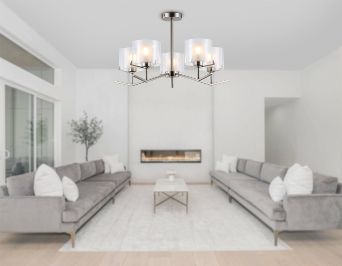 Люстра со стеклянными плафонами на штанге Ambrella light LH57001