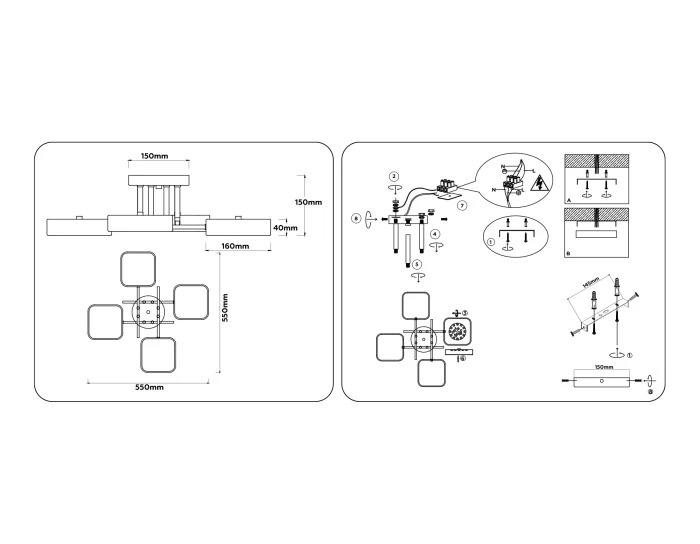 Люстра светодиодная на штанге AMBRELLA light FL516341