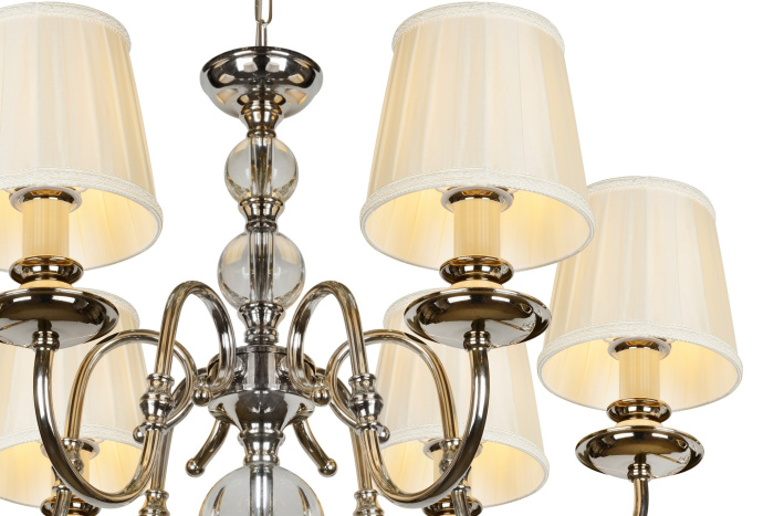 Подвесная люстра iLamp Armonia P2510-6 Никель+беж