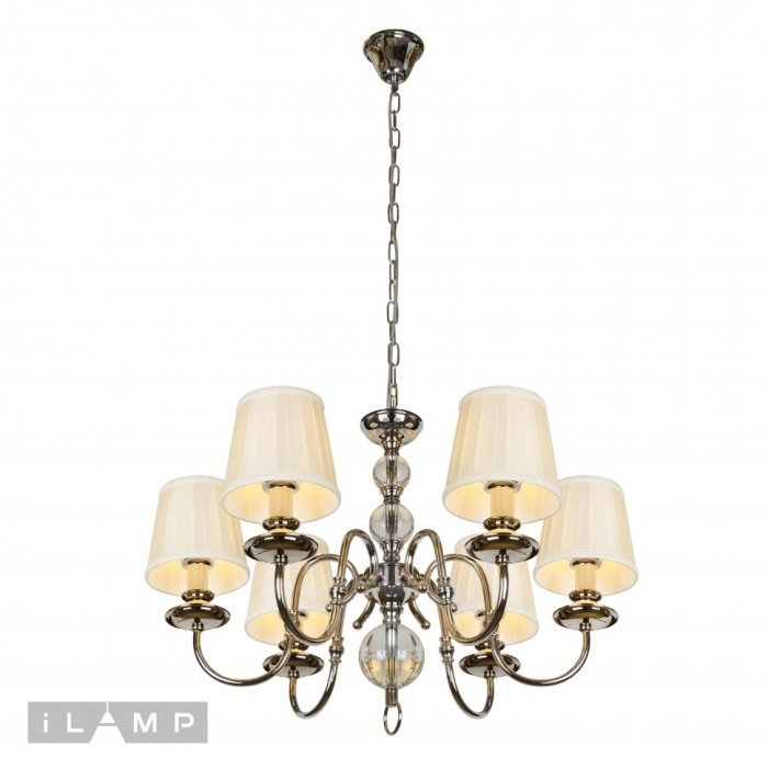 Подвесная люстра iLamp Armonia P2510-6 Никель+беж