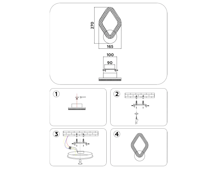 Настенный светодиодный светильник с выключателем на корпусе Ambrella light FA3931