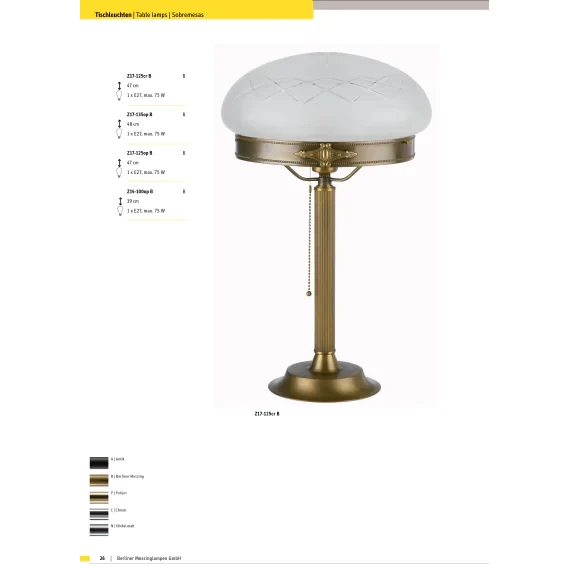 Настольная лампа Berliner Messinglampen Z17-125opB