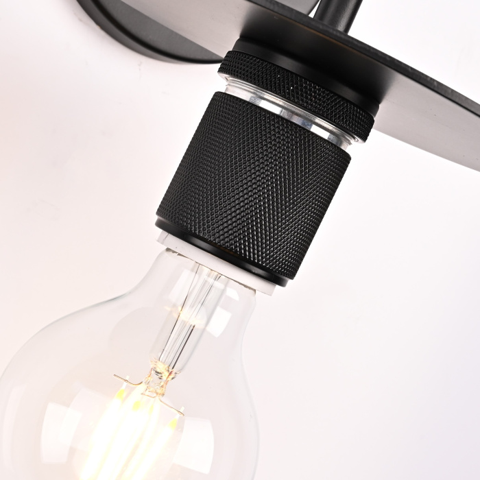 Бра RH Utilitaire Knurled Disk Shade Sconce Black ImperiumLoft